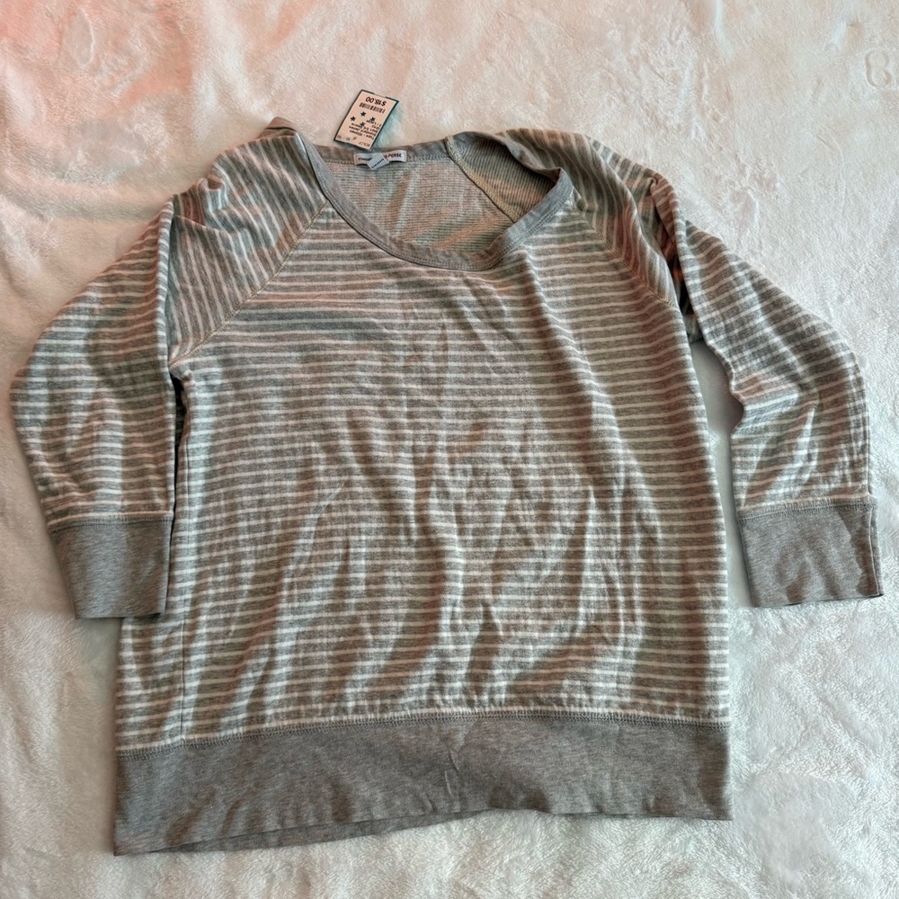 NWT James Perse Heather Gray Striped Top